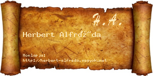 Herbert Alfréda névjegykártya